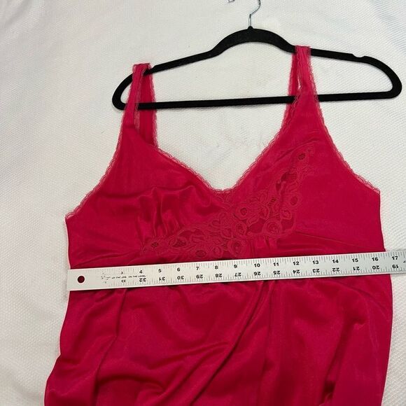 Vintage Hot Pink Long Nylon Lingerie Slip - Picture 7 of 10